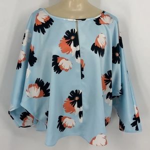 STUNNING MARC NEW YORK BUTTERFLY TOP BLUE FLORAL